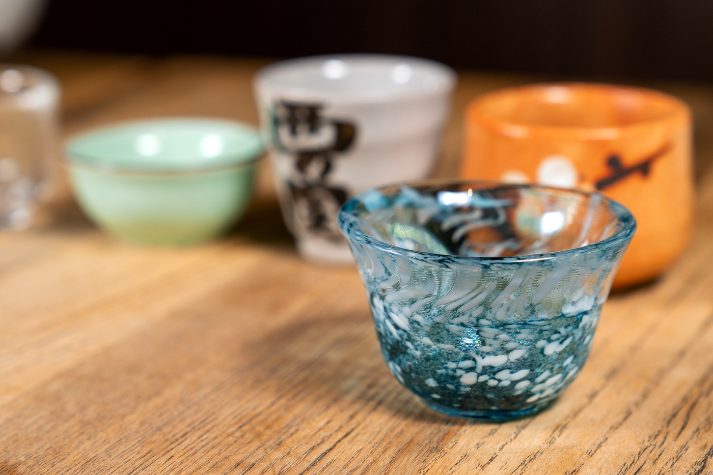 Various sake cups
